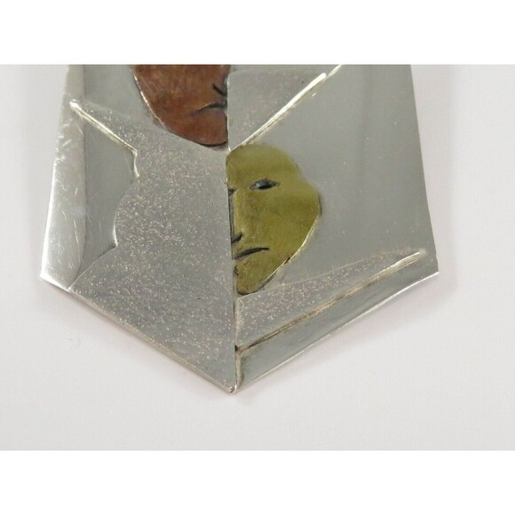 Large 1986 Opera Theatre Performing Arts Mask Pin Sterling Silver by GMS - Picture 4 of 8